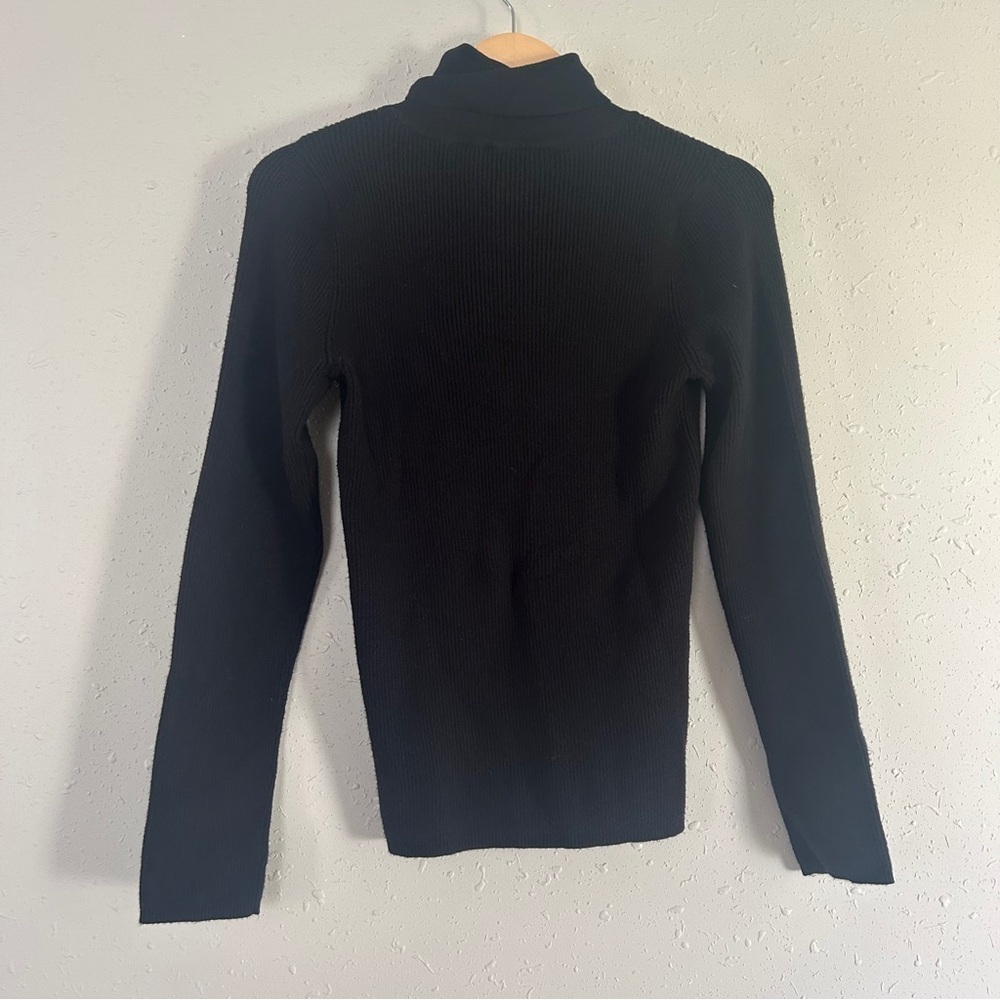 Express Black Ribbed Sweater Large Neutral Casual Comfy Stretch - Picture 4 of 6